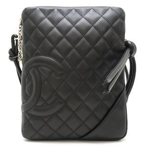Chanel Cambon Line Shoulder Bag Crossbody Black Calf
